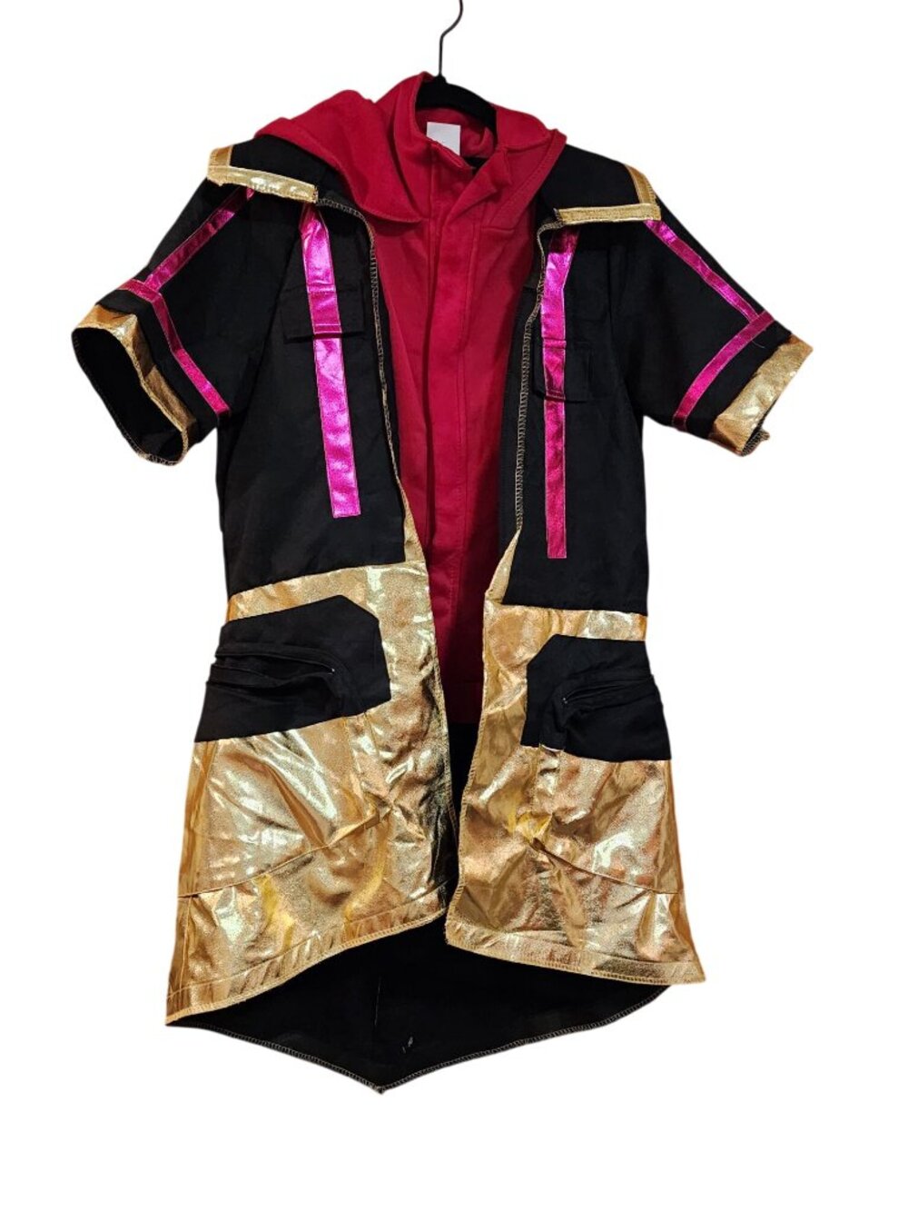 officially licensed Fortnite Drift Youth Costume jacket attached red hooded vest
